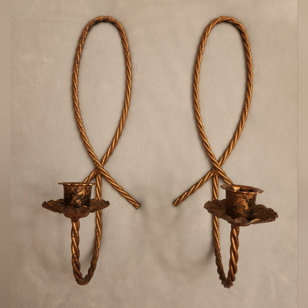 Home InteriorsMetal Twisted Rope Sconces Candle Holder